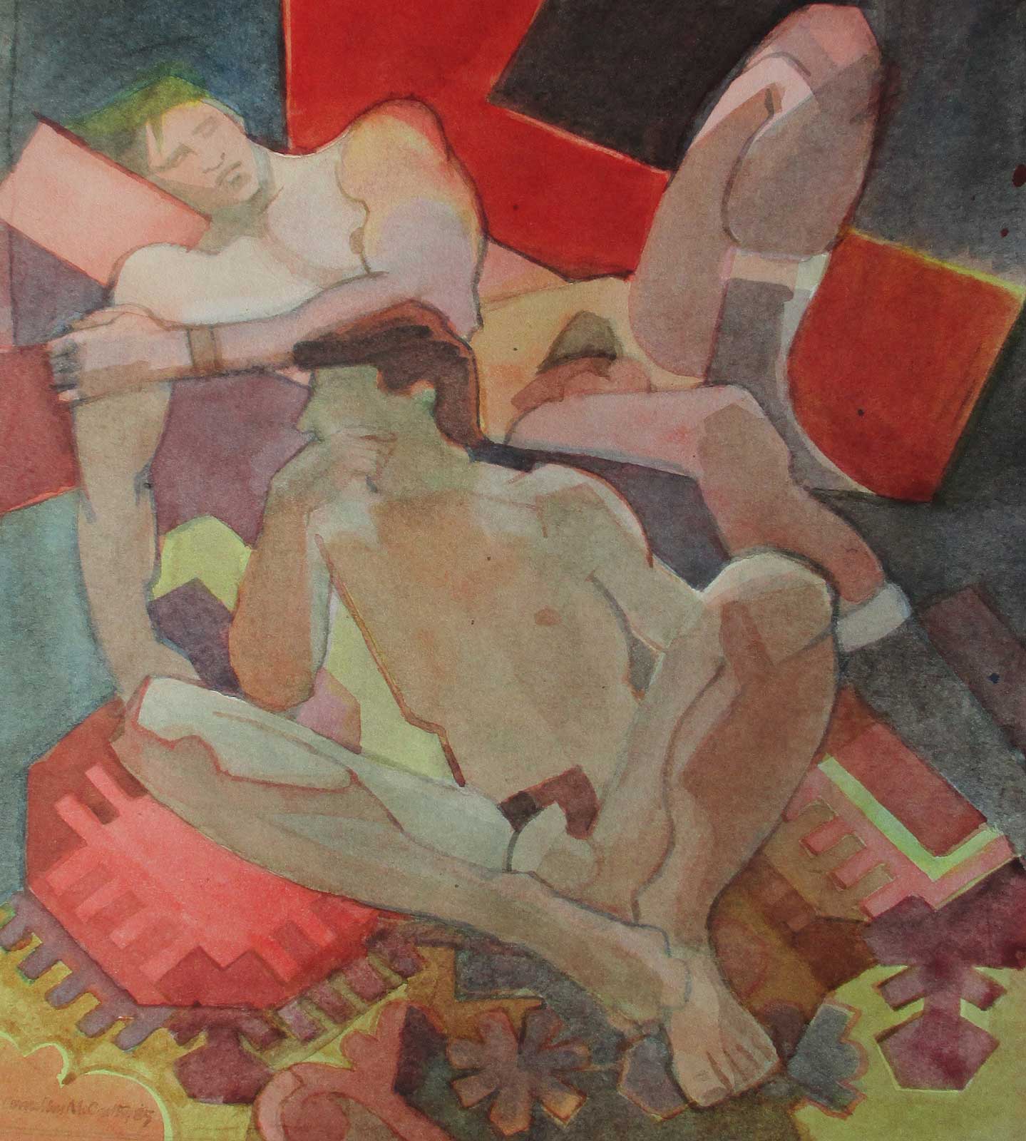 Unframed version Resting Nudes by Cornelius McCrarthy