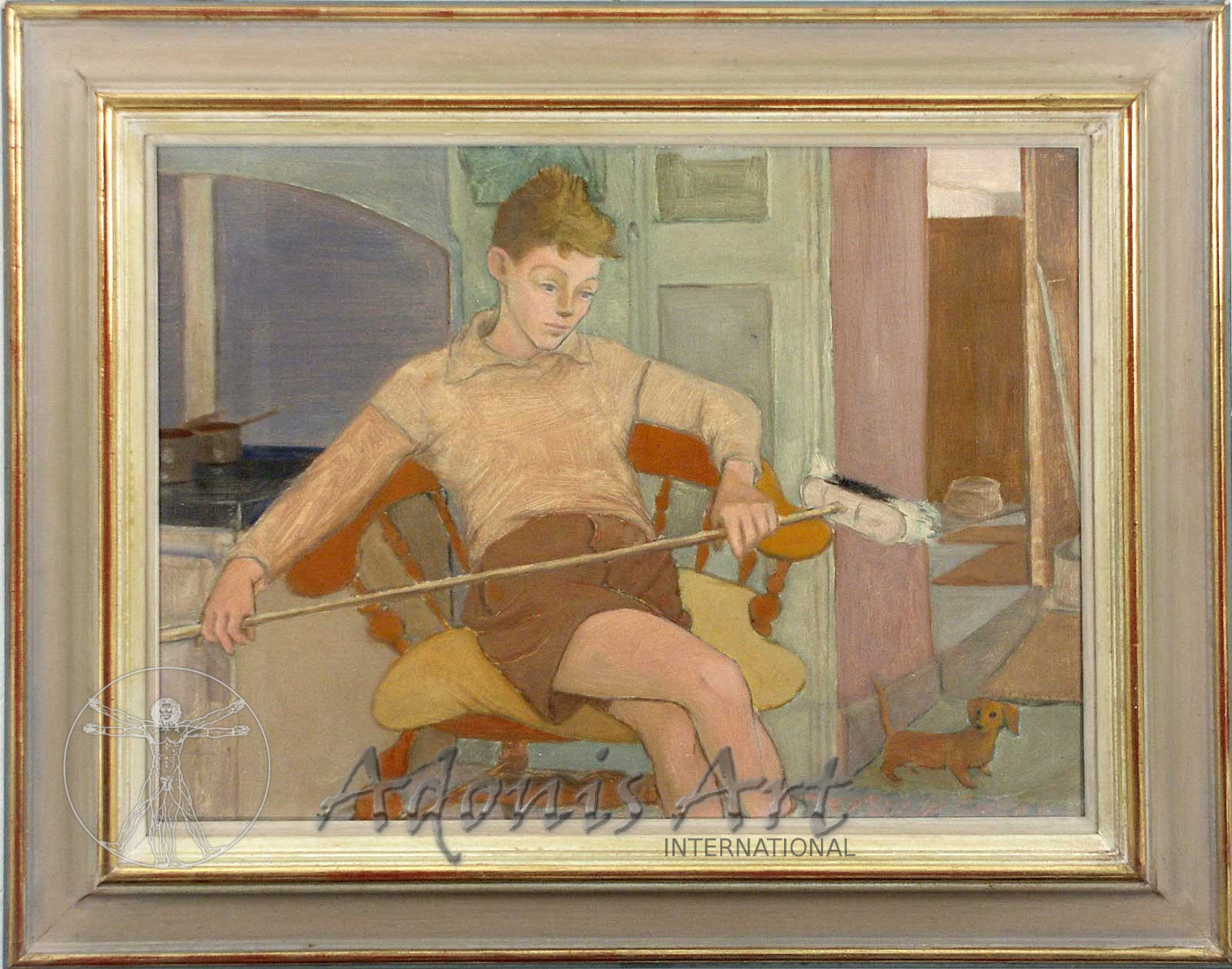 'Roland with Brush and Dog' by Peter Samuelson
