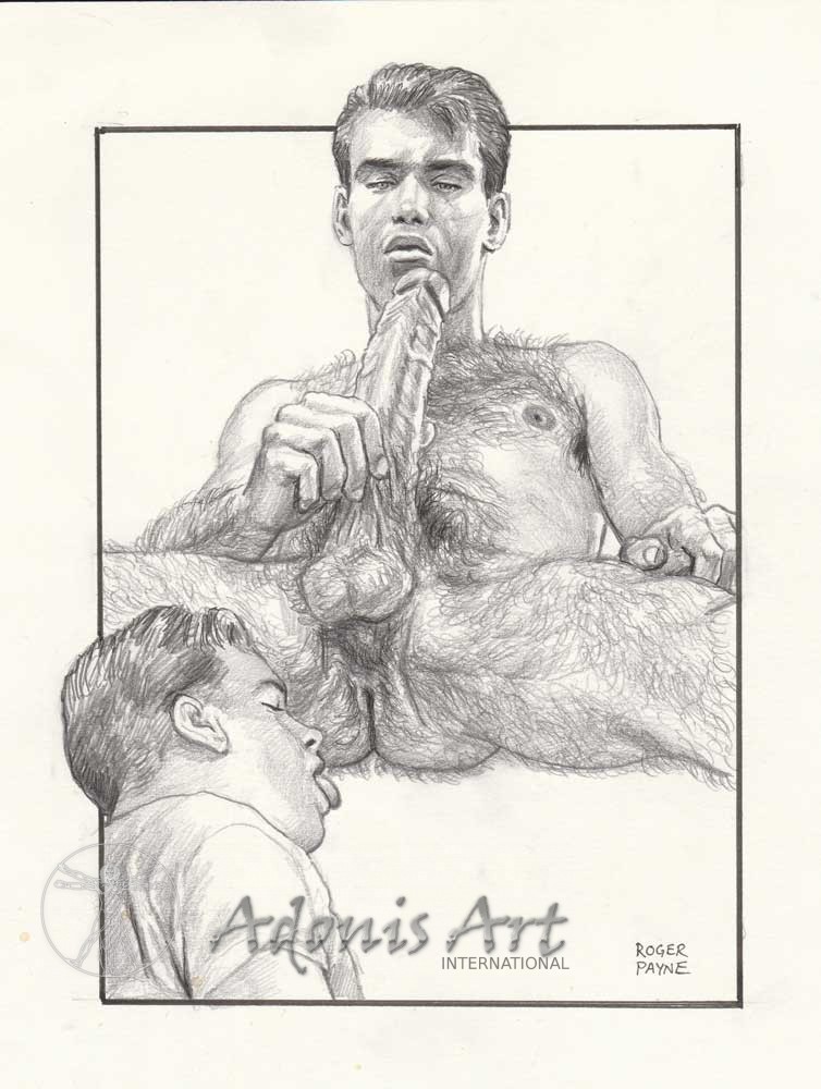Erotic Drawing No. A100 by Roger Payne