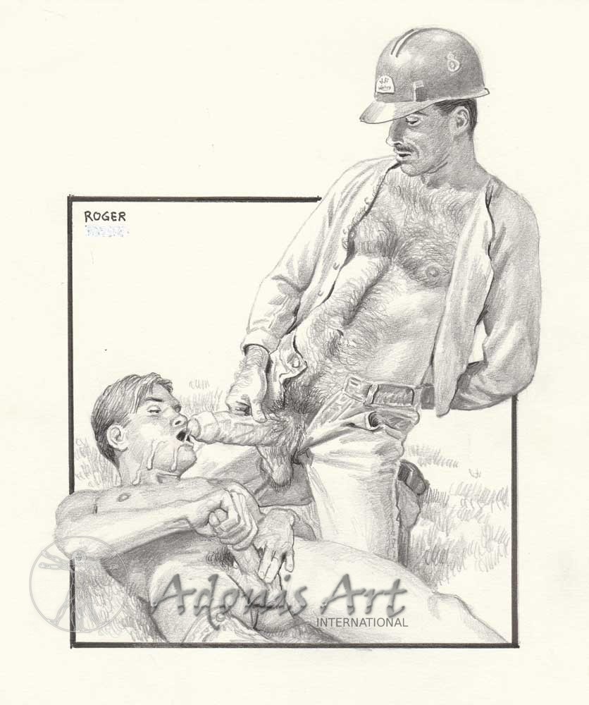 Erotic Drawing No. A106 by Roger Payne