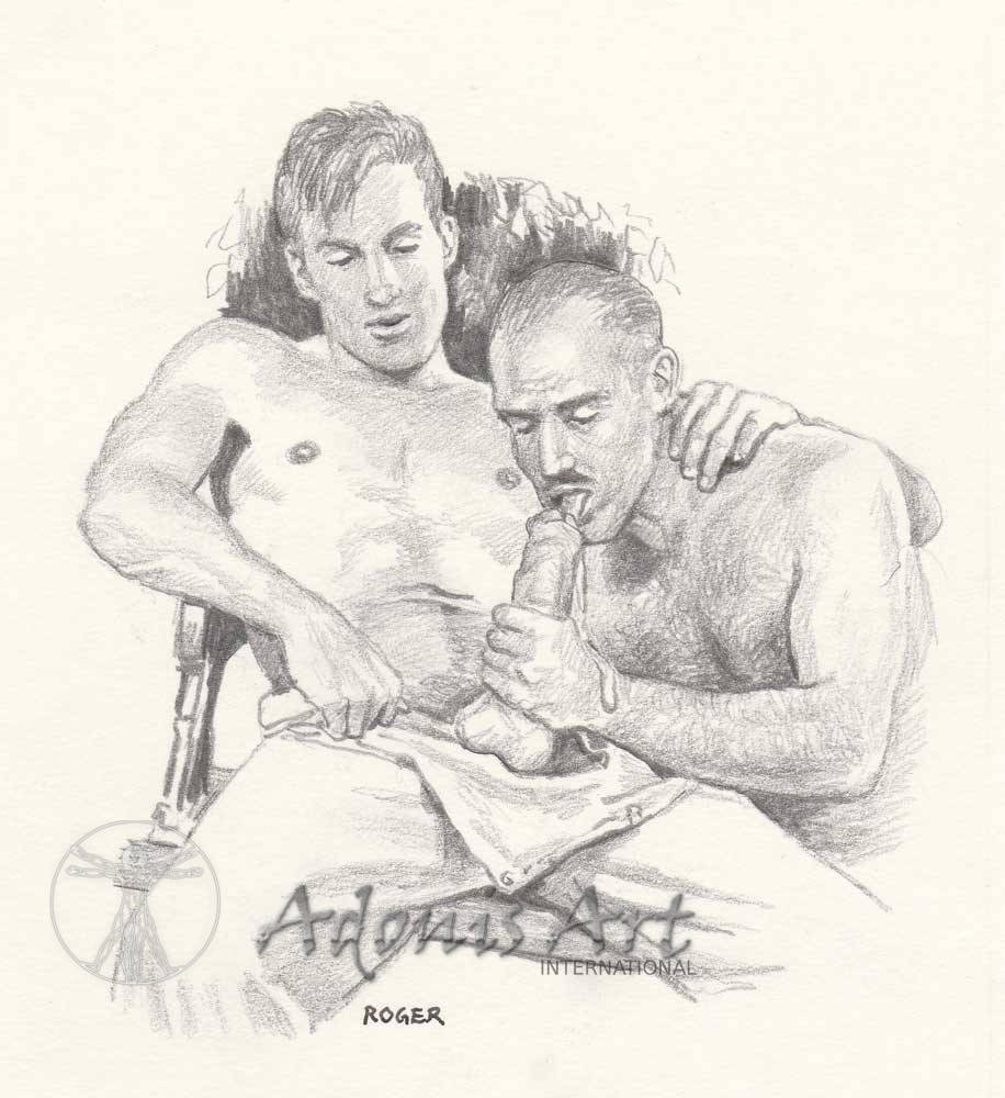 Erotic Drawing No. A107 by Roger Payne
