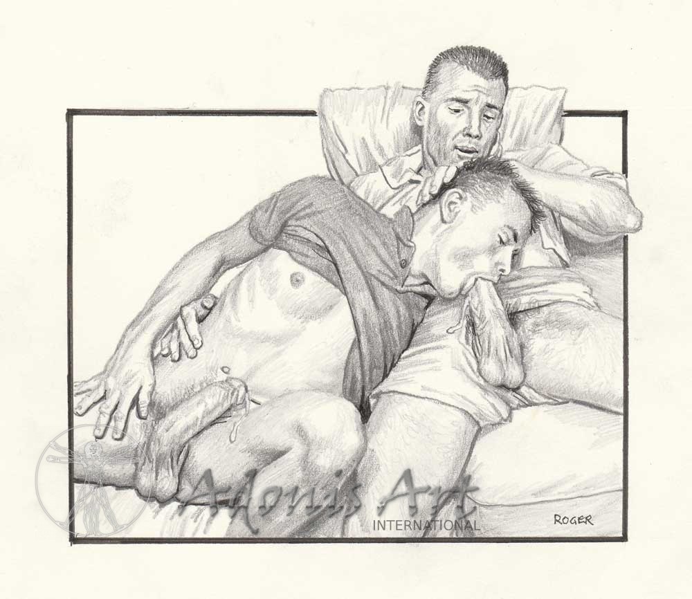 Erotic Drawing No. A112 by Roger Payne
