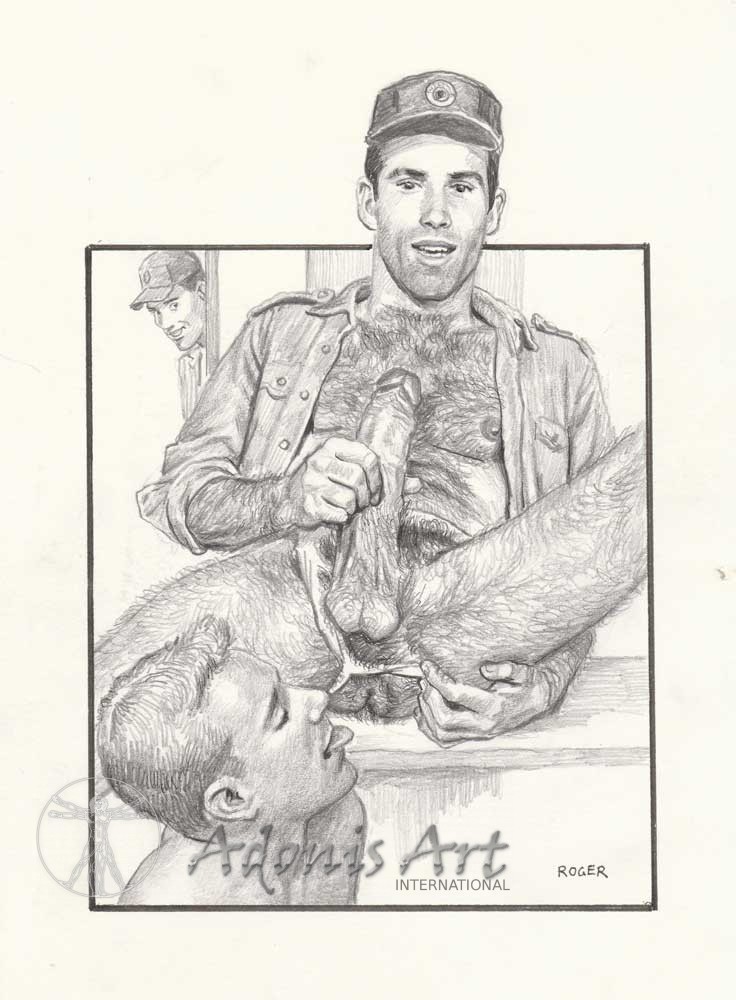 Erotic Drawing No. A114 by Roger Payne