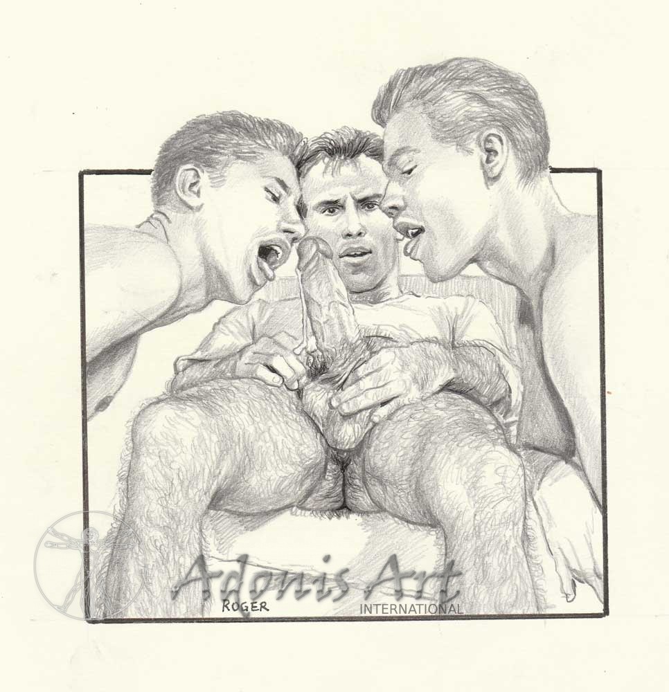 Erotic Drawing No. A115 by Roger Payne