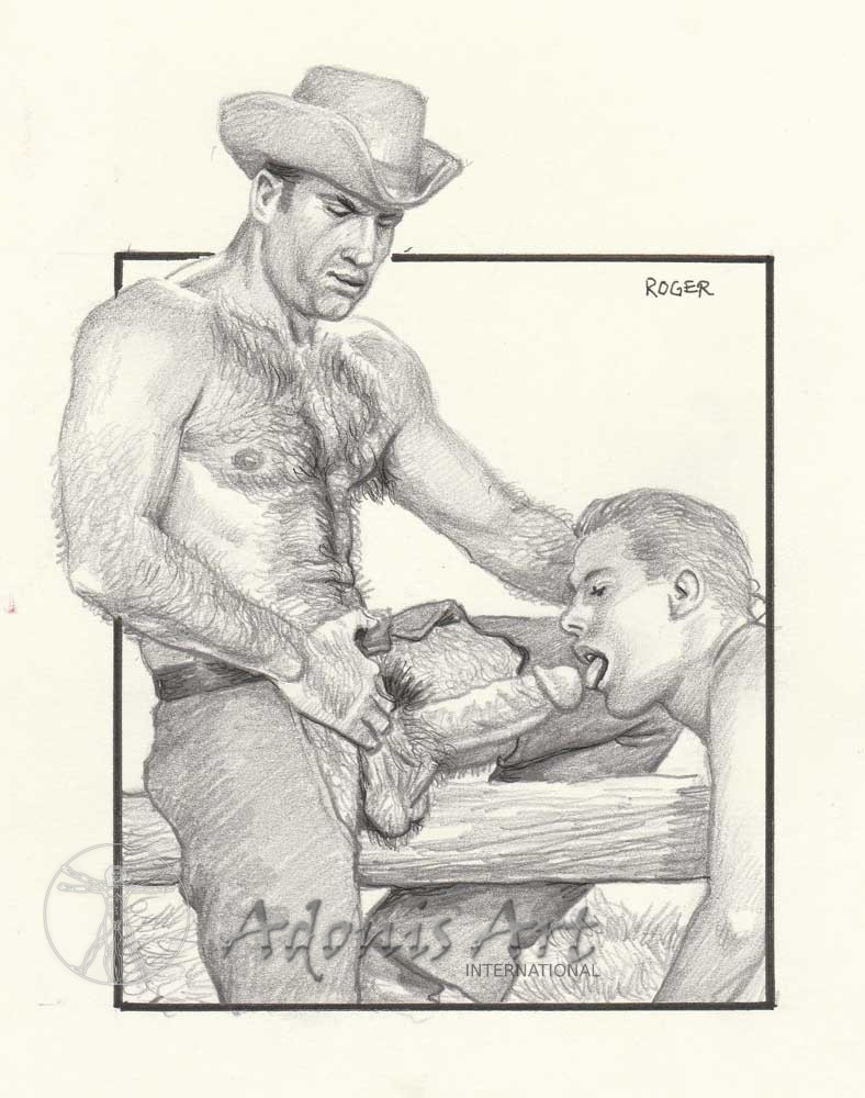 Erotic Drawing No. A125 by Roger Payne