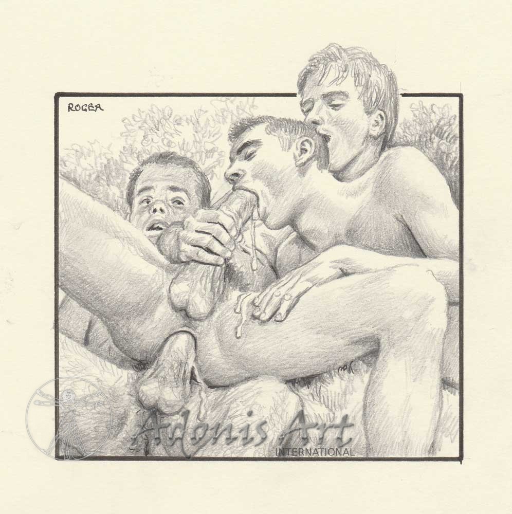 Erotic Drawing No. A126 by Roger Payne