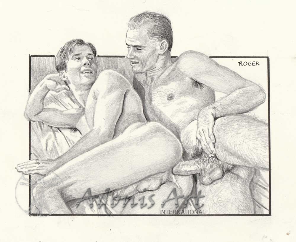 Erotic Drawing No. A128 by Roger Payne