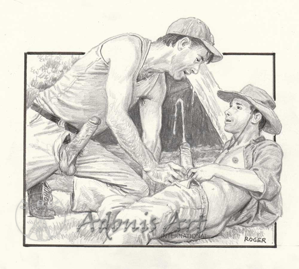 Erotic Drawing No. A145 by Roger Payne