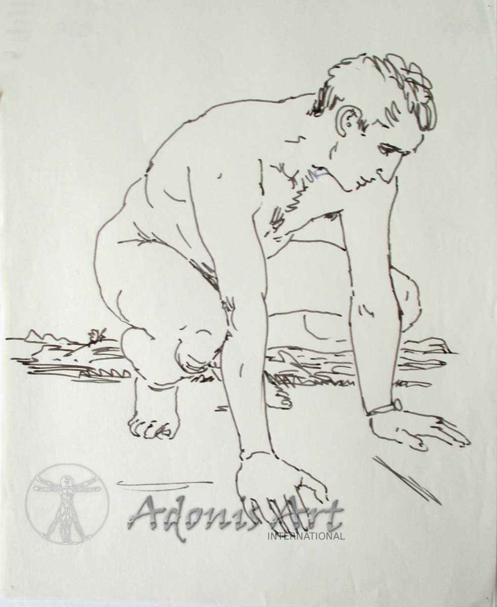 Crouching Nude by Peter Samuelson