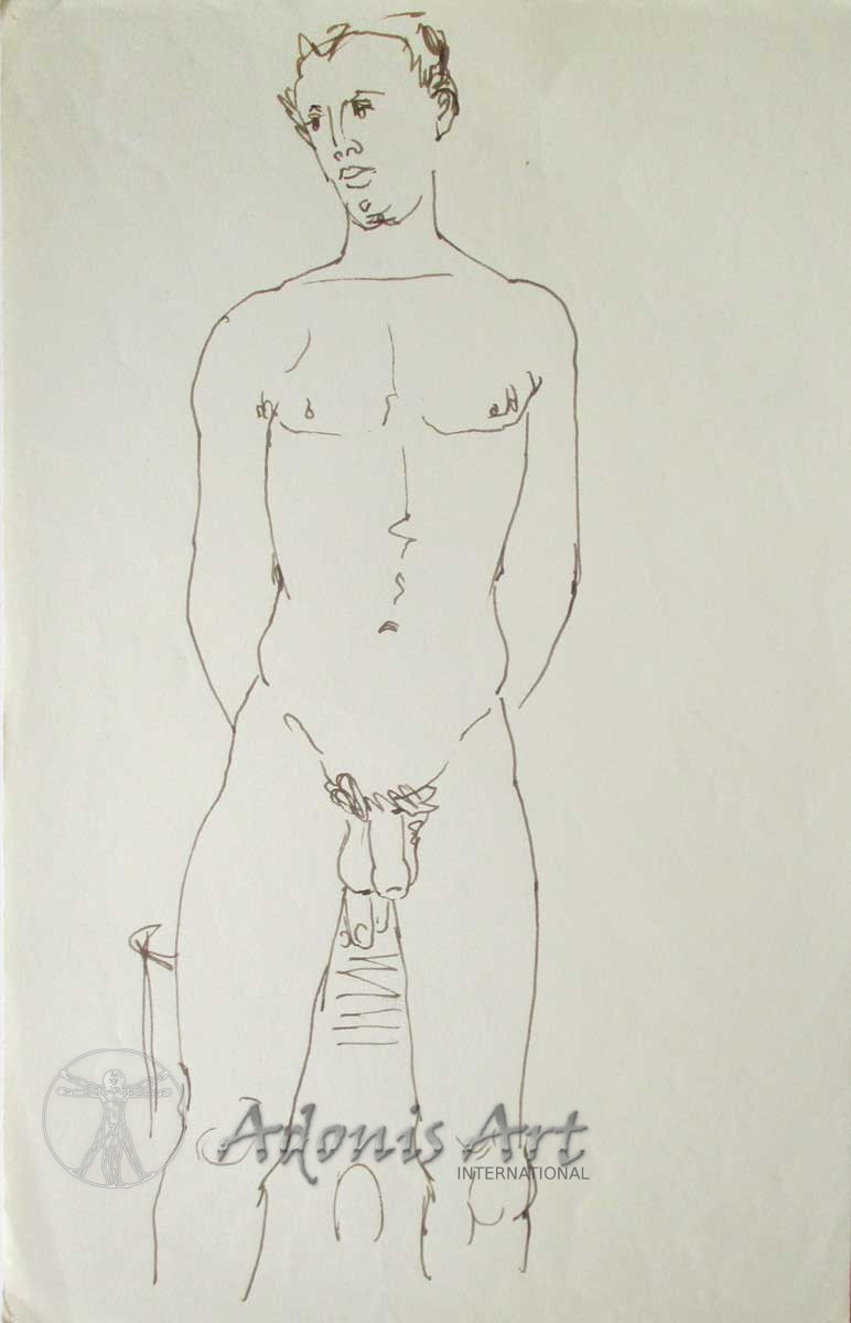 Nude - full frontal hands behind back by Peter Samuelson