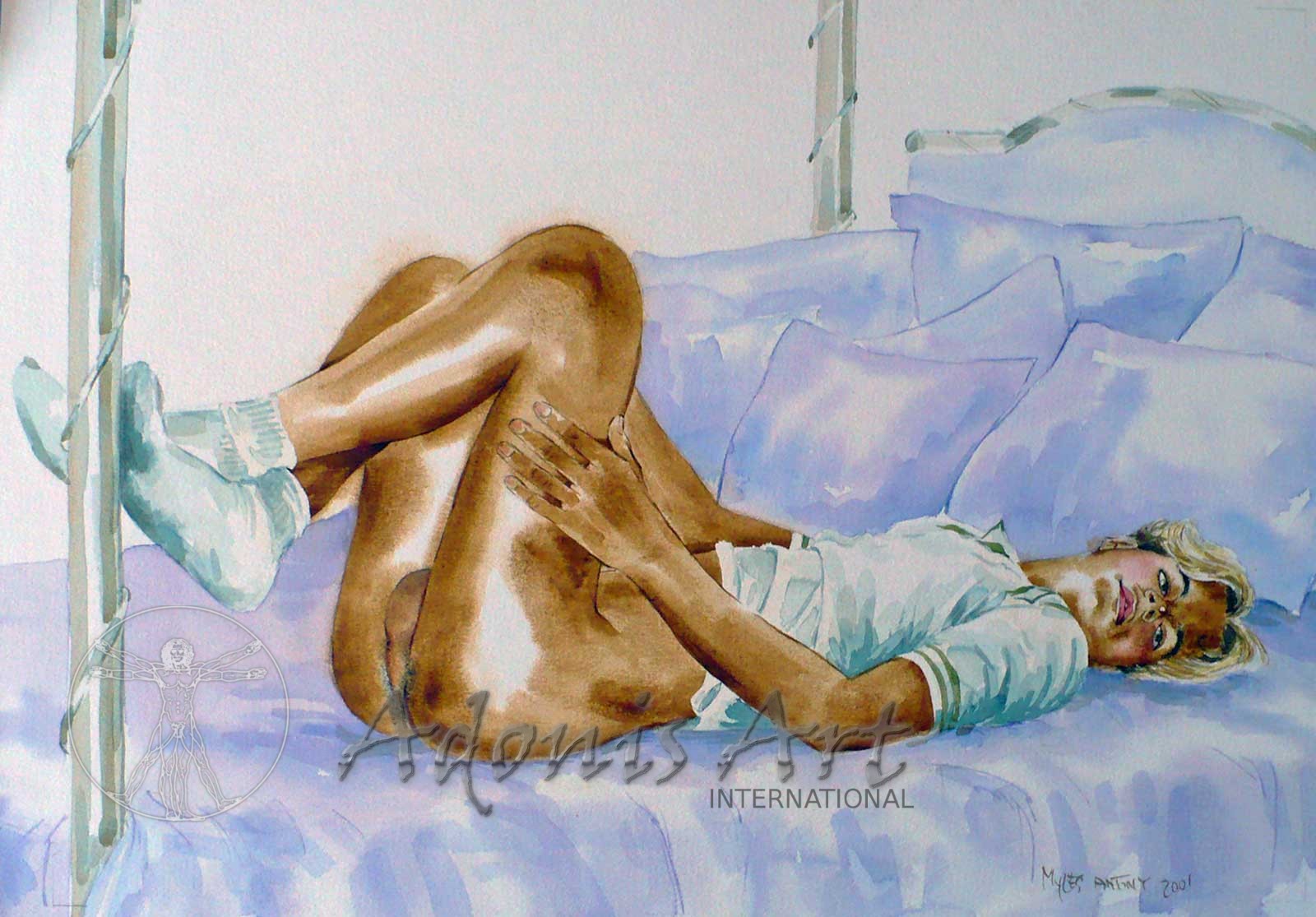 'Ready to Bed' watercolour by Myles Antony