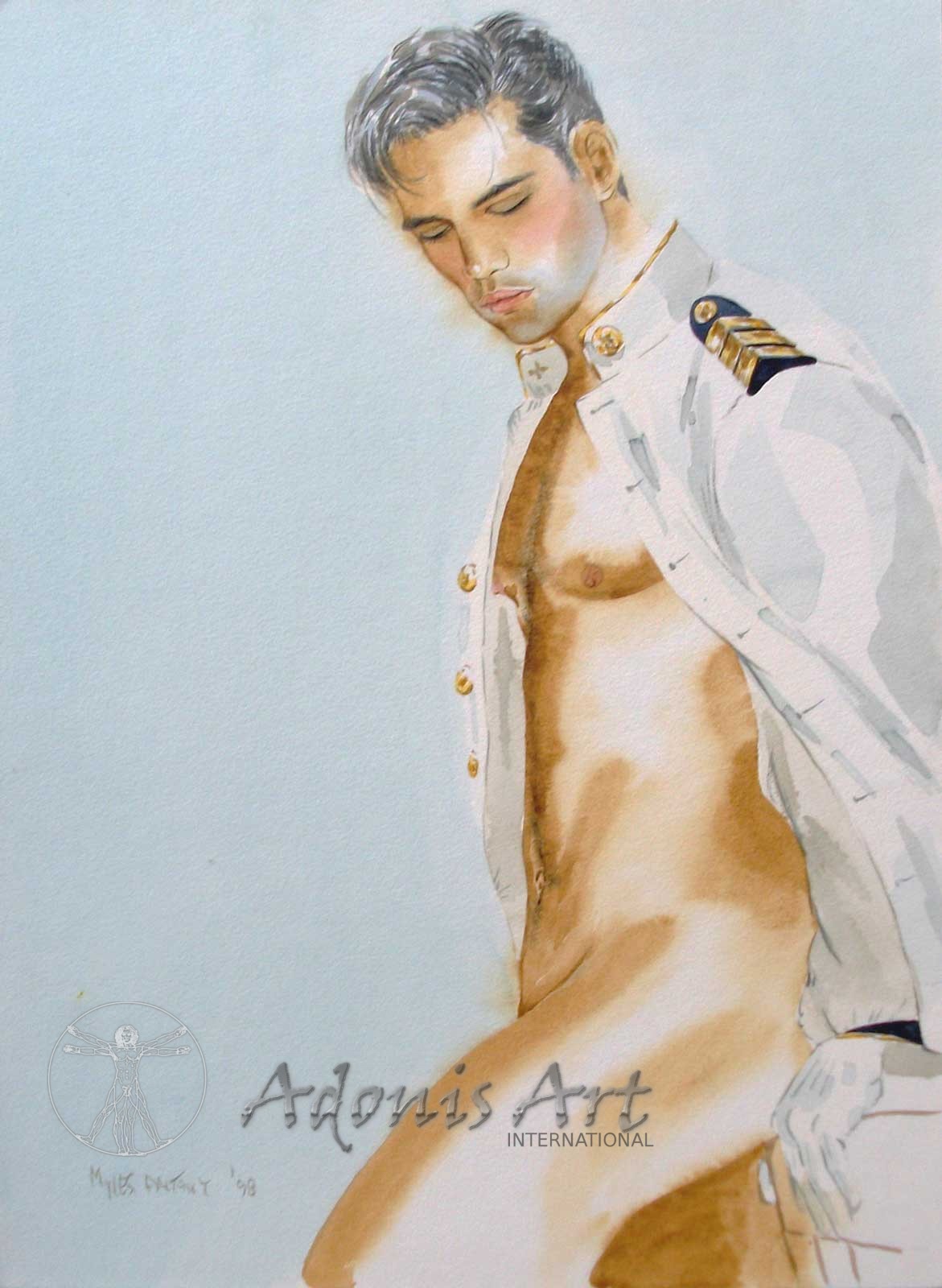 'Officer Material' watercolour by Myles Antony
