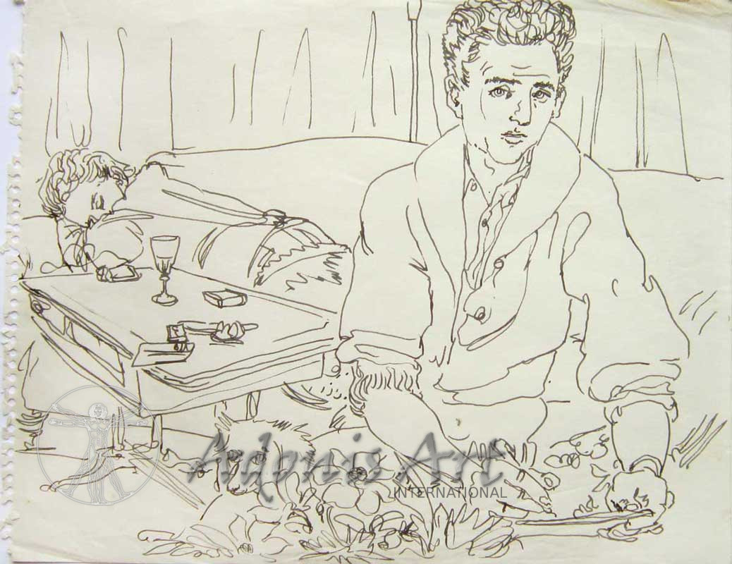 "The Artist, Dog and Sleeping Youth" by Peter Samuelson