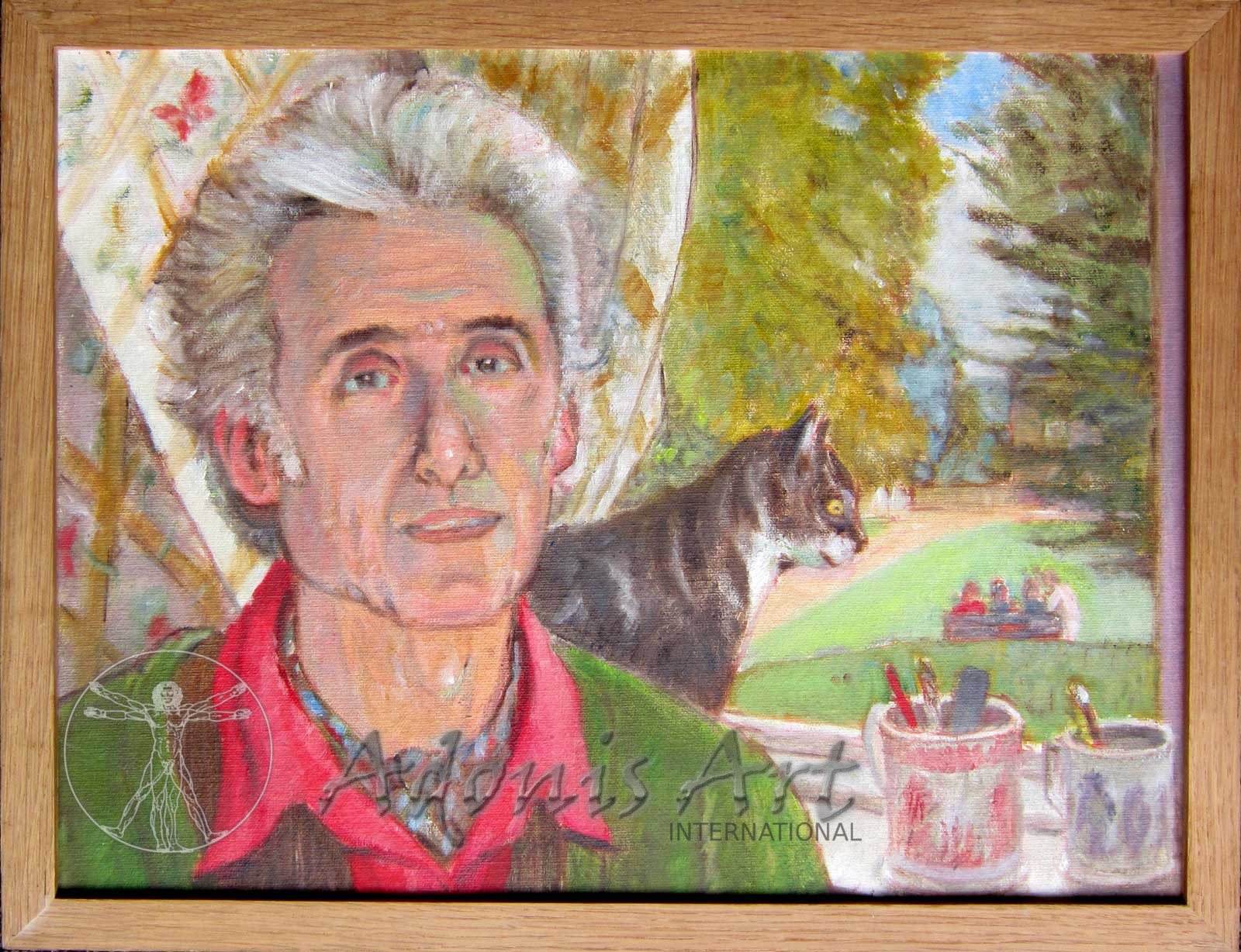 'Self Portrait with Cat' by Peter Samuelson
