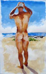 Thumbnail image: 'Rear Nude facing the Ocean' by Douglas Simonson