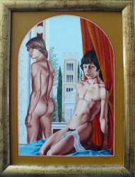 Thumbnail image: 'Two Figures with Campanile' by Ian Spence