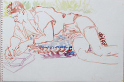 Thumbnail image: 'Studying in the Garden' by Peter Samuelson