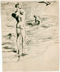 Thumbnail image: 'Bathing at the Beach' by Wilhelm Heinrich Focke