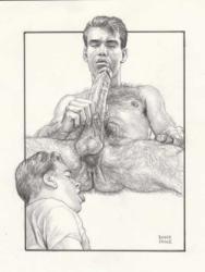 Thumbnail image: Erotic Drawing No. A100 by Roger Payne