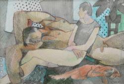 Thumbnail image: 'Lovers in an Interior with Dog' by Cornelius McCarthy