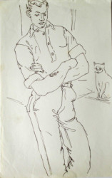 Thumbnail image: 'Red Pete the Guardsman - and cat' by Peter Samuelson
