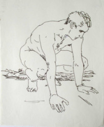 Thumbnail image: 'Crouching Nude' by Peter Samuelson