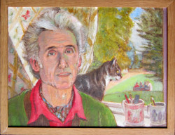 Thumbnail image: 'Self Portrait with Cat' by Peter Samuelson